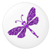 Poignée de porte encrée pourpre d'art de libellule (Devant)