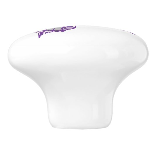 Poignée de porte encrée pourpre d'art de papillon (Côté)