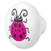 Poignée de porte graphique insecte coccinelle rose (Droite)