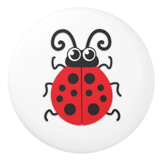 poignée de porte graphique insecte coccinelle roug (Devant)