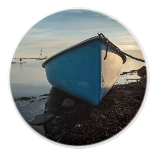 Poignée de porte, photo d'une barque (Devant)