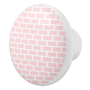 Poignée de porte rose et blanche à rayures carrée