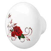 Poignée de porte Rose rouge florale (Droite)