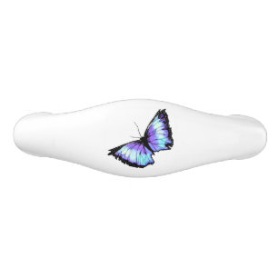Poignée De Tiroir En Céramique "Abîme" (papillon bleu)