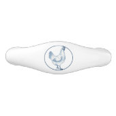 Poignée De Tiroir En Céramique Bleu Rustique & Poulet Blanc Hen Country Delft (Devant)