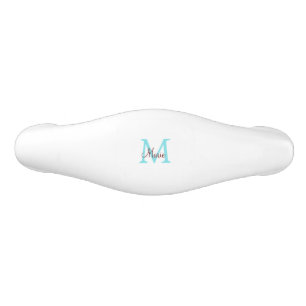 Poignée De Tiroir En Céramique jeté simple minimal ajouter nom monogramme rose ro