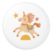 Poignée de tiroir en céramique - Poney de cirque p (Devant)