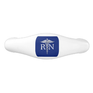 Poignée De Tiroir En Céramique Regised Nurse RN Caduceus on Blue Decor
