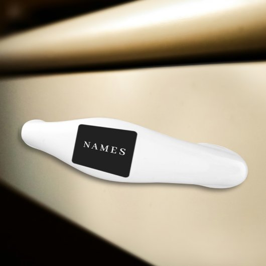 Poignée De Tiroir En Céramique Simple Black Custom Ajouter Votre Nom Élégant