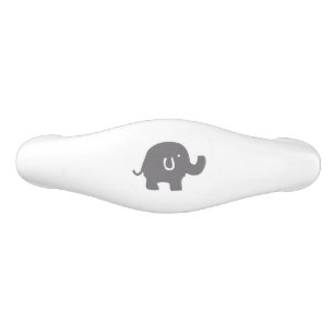 Poignée De Tiroir En Céramique Traction grise et blanche d'éléphant mignon de
