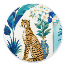 Poignée de tiroir guépard en chinoiserie