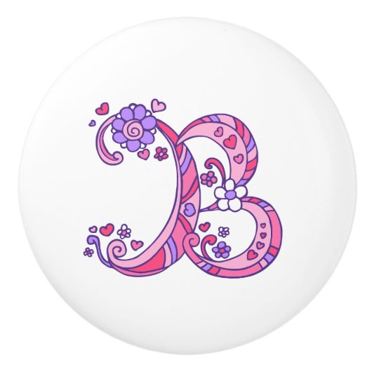 Poignée décorative à lettre B monogrammée (Devant)