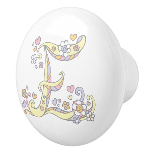 Poignée E monogramme de lettre décorative (Droite)