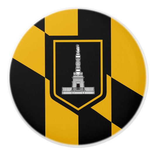 Poignée en céramique avec drapeau de Baltimore, US (Devant)