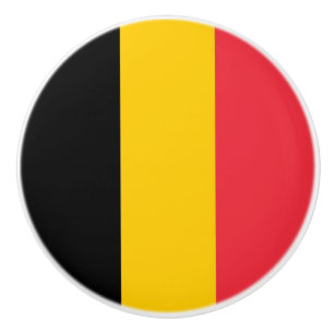 Poignée en céramique avec drapeau de Belgique