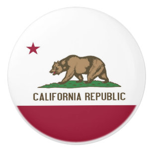 Poignée en céramique avec drapeau de Californie, U