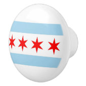 Poignée en céramique avec drapeau de Chicago City, (Droite)