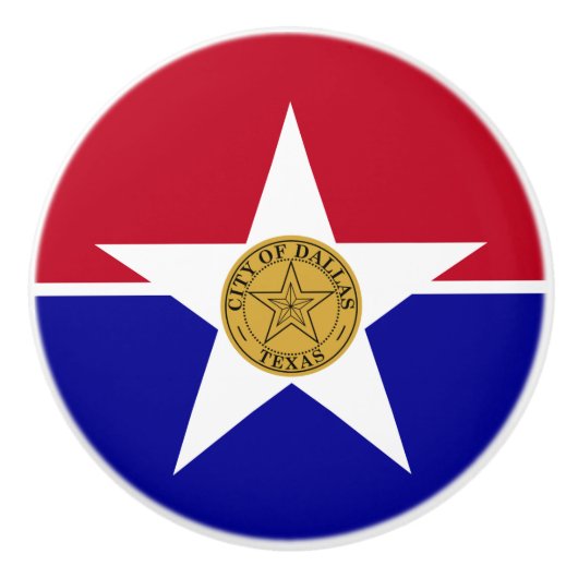 Poignée en céramique avec drapeau de Dallas, États (Devant)