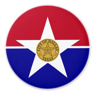 Poignée en céramique avec drapeau de Dallas, USA