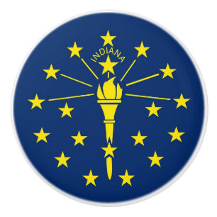 Poignée en céramique avec drapeau de l'état d'Indi