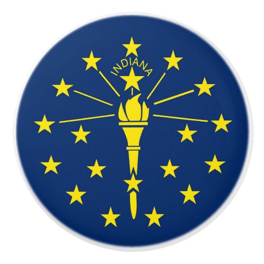 Poignée en céramique avec drapeau de l'état d'Indi (Devant)