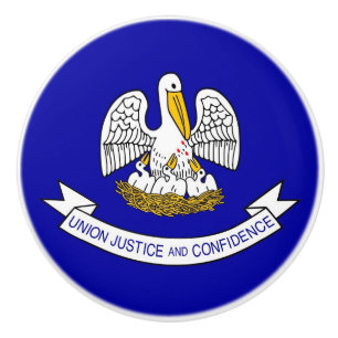 Poignée en céramique avec drapeau de Louisiane, US