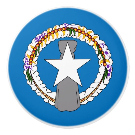 Poignée en céramique avec drapeau de Mariana du No (Devant)