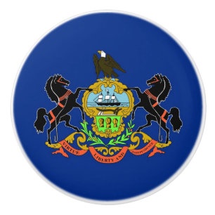 Poignée en céramique avec drapeau de Pennsylvanie,