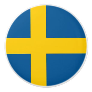Poignée en céramique avec drapeau de Suède