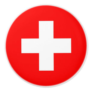 Poignée en céramique avec drapeau de Suisse