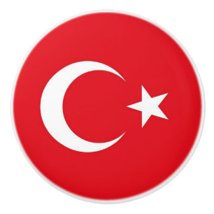 Poignée en céramique avec drapeau de Turquie