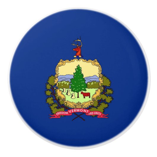 Poignée en céramique avec drapeau de Vermont State (Devant)