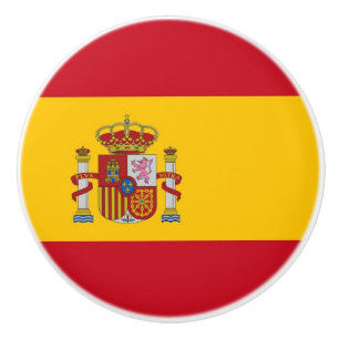 Poignée en céramique avec drapeau d'Espagne