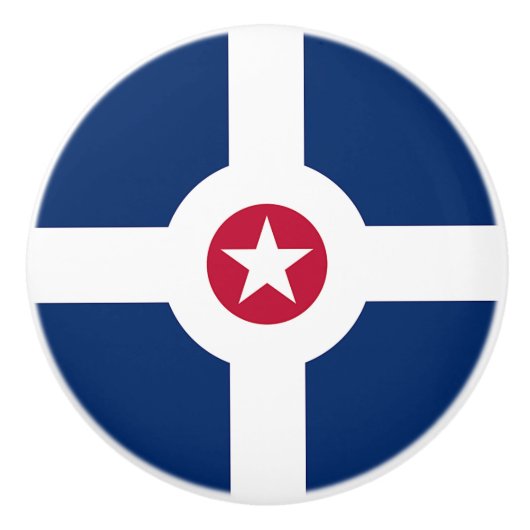 Poignée en céramique avec drapeau d'Indianapolis, (Devant)