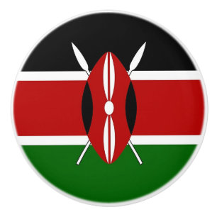 Poignée en céramique avec drapeau du Kenya