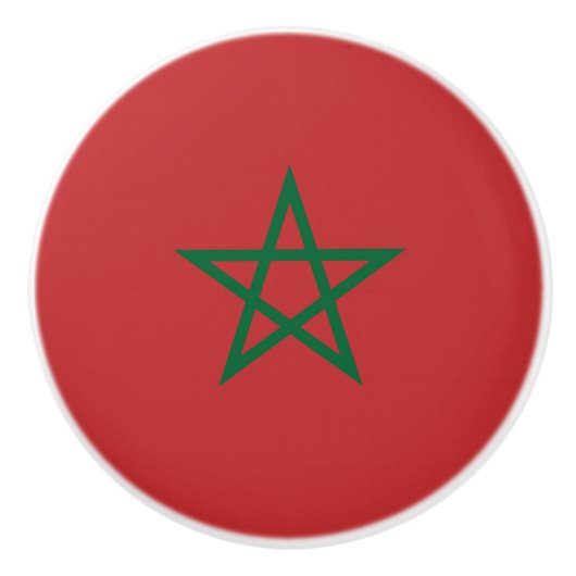 Poignée en céramique avec drapeau du Maroc (Devant)