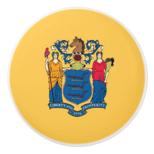 Poignée en céramique avec drapeau du New Jersey,