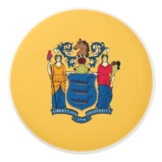 Poignée en céramique avec drapeau du New Jersey, U (Devant)