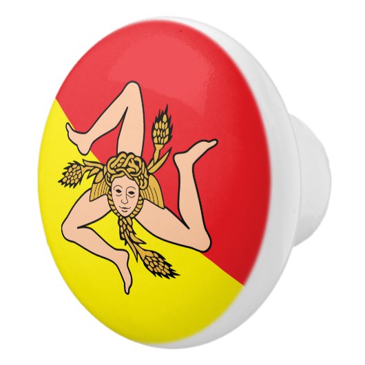 Poignée en céramique avec le drapeau de la Sicile, (Droite)