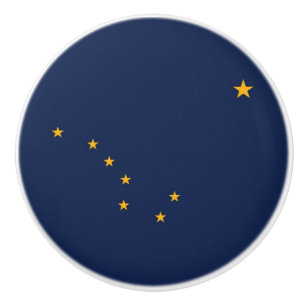 Poignée en céramique avec le drapeau de l'Alaska, 