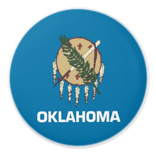 Poignée en céramique avec le drapeau de l'Oklahoma (Devant)