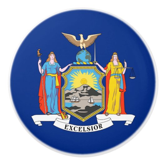 Poignée en céramique avec le drapeau de New York,  (Devant)