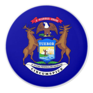 Poignée en céramique avec le drapeau du Michigan