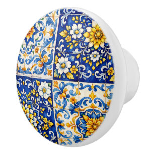 Poignée en céramique Azulejo Sunburst