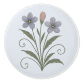 Poignée en Céramique fleur bleue (Devant)