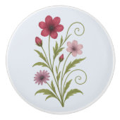 Poignée en Céramique fleur nature-rustique design (Devant)