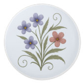 Poignée en Céramique lilas des champs (Devant)