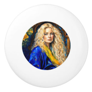 poignée en céramique poignée porte bouton - bleu