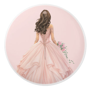 Poignée en céramique rose pour fille de princesse