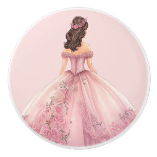 Poignée en céramique rose pour fille de princesse